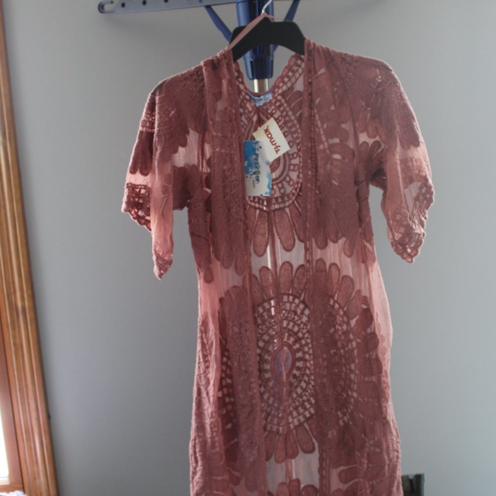 Sheer Textured Cardigan